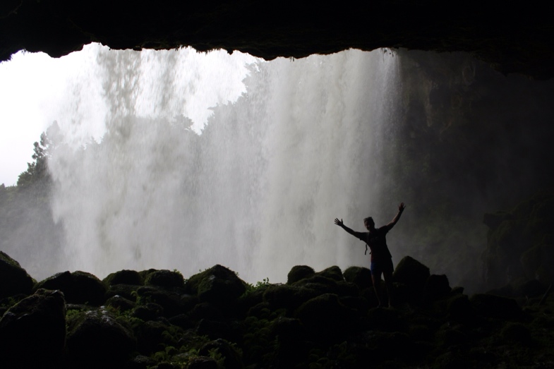 Back of the waterfall